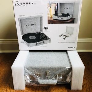 Victrola Journey+ Signature Bluetooth Suitcase Record Player- Grey